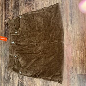 Joe Fresh Brown Corduroy A-Line Skirt